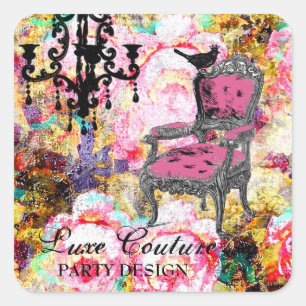 GC Fabulous French Shabby Roos Vierkante Sticker