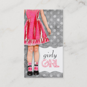 GC   Girly Girl Doll Hot Pink Visitekaartje