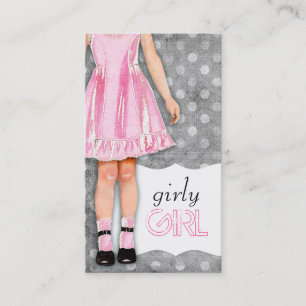 GC   Girly Girl Doll Pink Visitekaartje