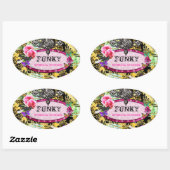 GC | grillige  roze bij Ovale Sticker (Vel)