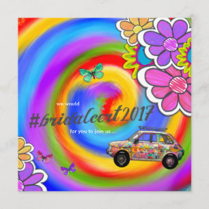 GC Hippy Tie Dye Invite Bridal Cert Kaart