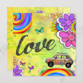 GC Hippy Tie Dye Invite Kaart (Voorkant / Achterkant)