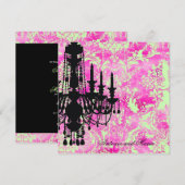 GC | Jolie Chandelier Limoen Pink Damask Kaart (Voorkant / Achterkant)