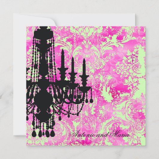 GC | Jolie Chandelier Limoen Pink Damask Kaart (Voorkant)