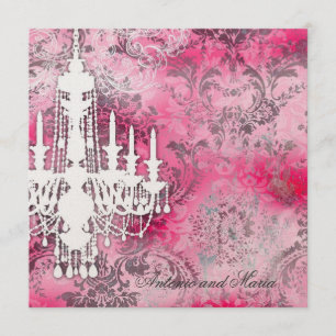 GC   Jolie Chandelier Pink Gray Damask Champagne M Kaart