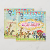 GC Magical Join the Circus Girl Invite Kaart (Voorkant / Achterkant)