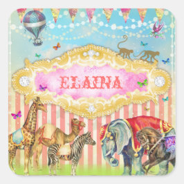 GC Magical Word lid van de Circus Vintage Vierkante Sticker