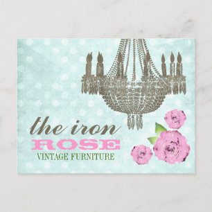 GC Pastel Roze en Mint Groene Stippen Roos Briefkaart