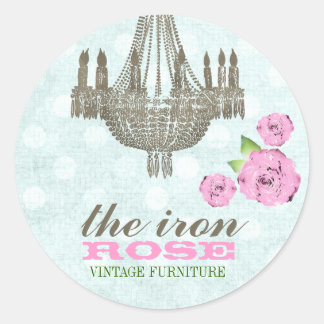 GC Pastel Roze & Mint Groen Roos Stippen Ronde Sticker