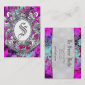 GC roze mint crown Scroll Premium Pearl Visitekaartje (Voorkant / Achterkant)