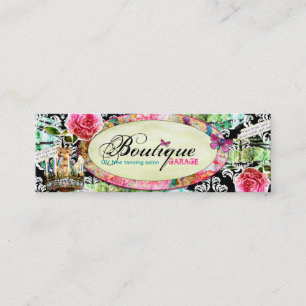 GC Shabby  Charm Black Damask Mini Visitekaartje