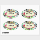 GC | Shabby Charm - Black Damask Ovale Sticker (Vel)