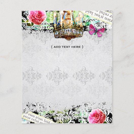 GC SHABBY  Charm Flyer Black Damask (Achterkant)