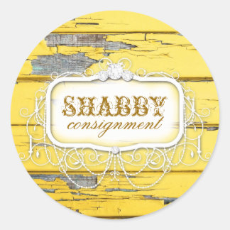 GC Shabby  Geel Hout Sticker
