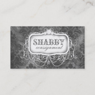 GC Shabby Grey Damask Visitekaartje