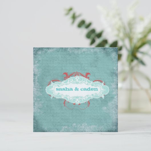 GC | Tantalizing Turquoise "Aged" | Goud metaal Kaart (Staand voorkant)