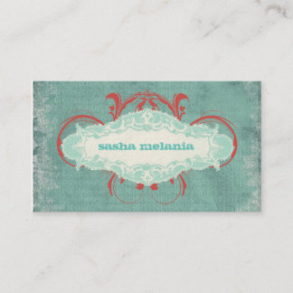 GC | Tantalizing Turquoise Red "Aged" Visitekaartje