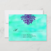 GC Turquoise & Paarse Damask RSVP (Achterkant)
