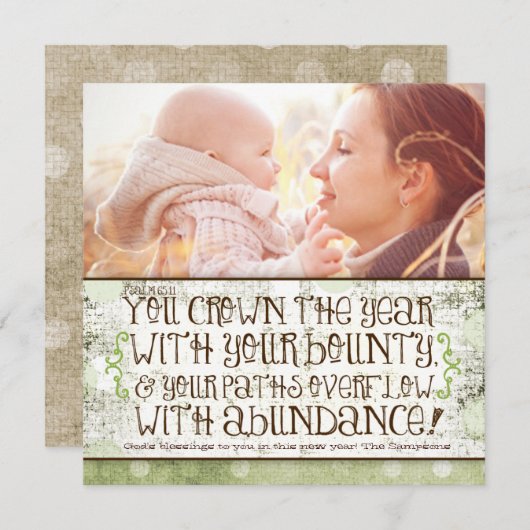 GC | U kweekte het Jaar psalm 65:11 Feestdagenkaart (Voorkant / Achterkant)