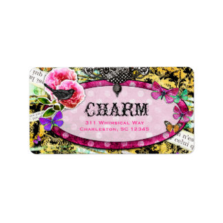 GC Whimsical  Charm Pink Bee Etiket