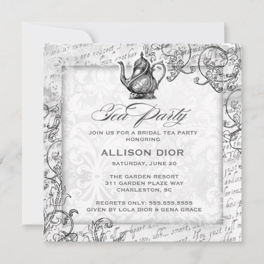 GC White Tea Party Kaart (Voorkant)