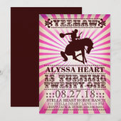 GC Yeehaw Rodeo 21st Birthday Pink Kaart (Voorkant / Achterkant)