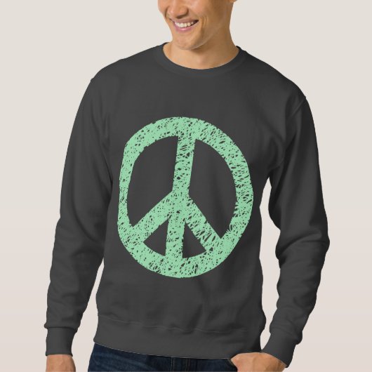 Gcribble Peace Symbol - Ghost Green Trui (Voorkant)