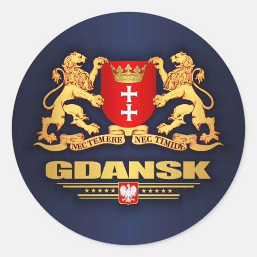 Gdansk COA Ronde Sticker (Voorkant)