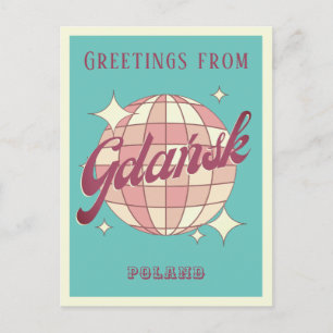 Gdańsk Gdansk Polen vakantie retro Briefkaart