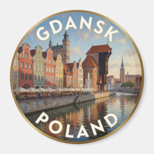 Gdańsk Kraan Motlawa Rivier Historisch Uitzicht Magneet
