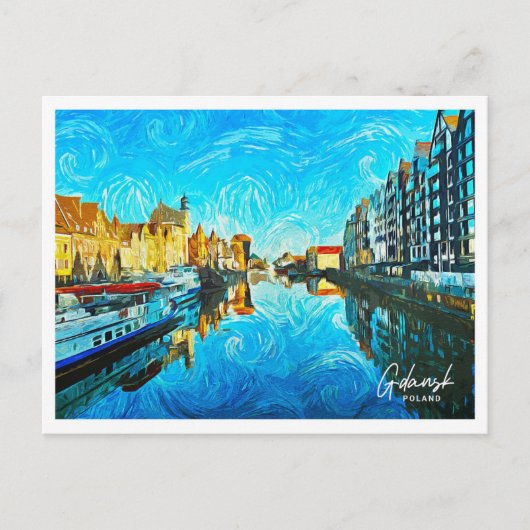 Gdansk Polen Mooi olieverflandschap Briefkaart (Voorkant)