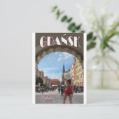 Gdansk Vintage Poster Briefkaart (Staand voorkant)