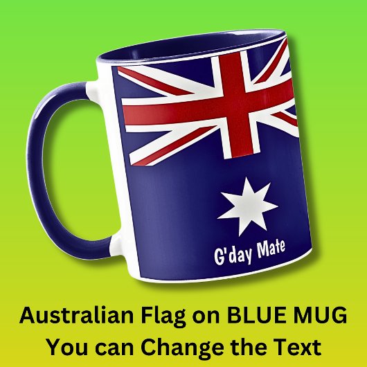 G'day Mate Australian Flag op Blue Combo Mok