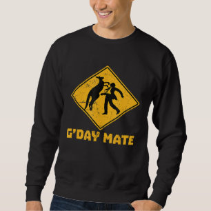 Gday Mate Funny Kangaroo Punch Person Sign Trui