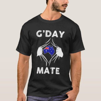G'Day Mate Shirt Funny Australian Aussie Flag Patr