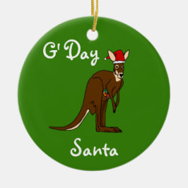 G'Day Santa Kerstmis Kangaroo Ornament