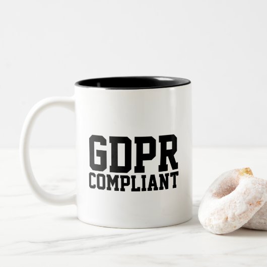 GDPR-conform Tweekleurige Koffiemok (Met donut)