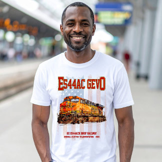 GE ES44AC GEVO Locomotief en Amerikaanse vlag T-shirt