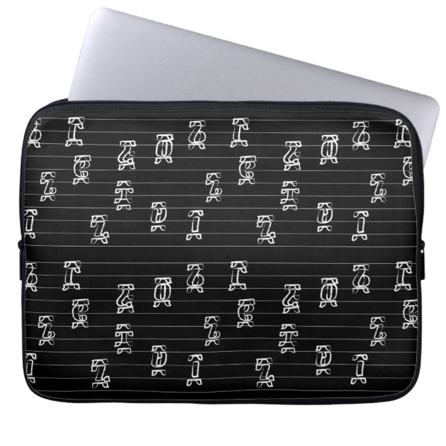 Ge’ez Numbers Illustration – Traditional Ethiopian Laptop Sleeve (Voorkant)