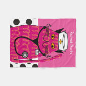 Ge-mail verpleegster kat flesje fleece deken (Voorkant (Horizontaal))