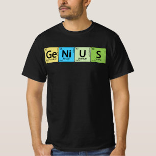 Ge-Ni-U-S Genius- Element Periodiek Tabel Element T-shirt