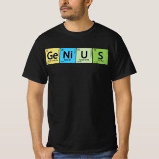 Ge-Ni-U-S Genius- Element Periodiek Tabel Element T-shirt