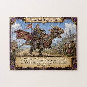 Geaarde Drakenrijder Fantasy Dinosaurus Avontuur Legpuzzel