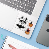 Geabsorbeerd op maat gesneden vinylsticker sticker (Laptop met iPhone)