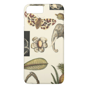 Geabsorbeerde dieren op de achtergrond van crème 	iPhone 8 plus / 7 plus hoesje