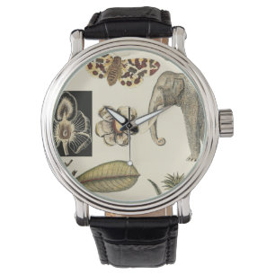 Geabsorbeerde dieren op de achtergrond van crème horloge