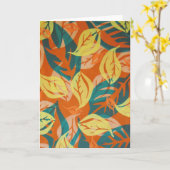 Geabstraheerde bladeren vallen, Fiberart Kaart (Gele Bloem)