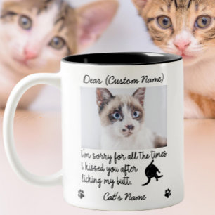 Geachte kat, Custom Funny Cat foto Gift Tweekleurige Koffiemok