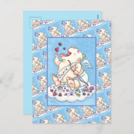GEADDICEERD OM VAN FUNNY BABY CUPID, CHOCOLATE SNO FEESTDAGENKAART
