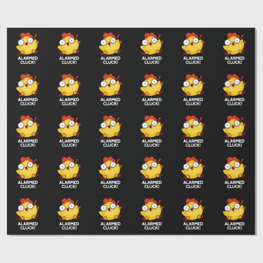 Gealarmeerd door Cluck Funny Chicken Clock Pun Dar Cadeaupapier (Vlak)